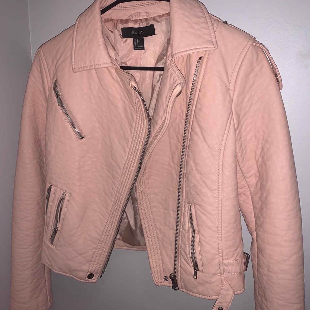 Pink leather jacket